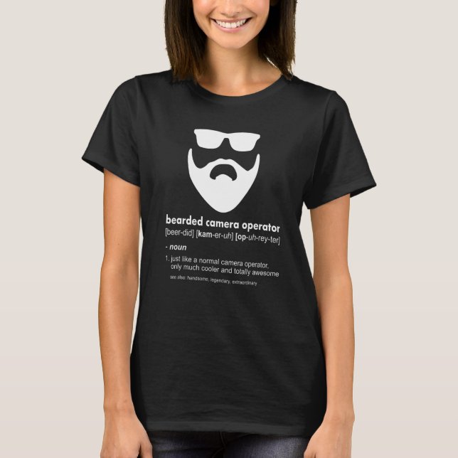 Camiseta Operador de Câmera Barbudo Masculino  Cameraman Ba (Frente)