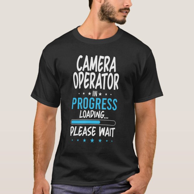 Camiseta Operador de câmera em andamento (Frente)
