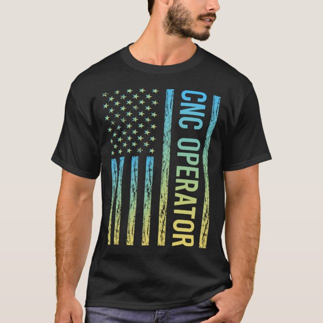 Camiseta Operador de CNC Azul Amarelo (Frente)