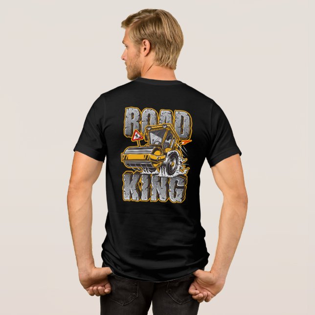 Camiseta Operador de Compactador de Construção do Rei da Es (Verso completo)