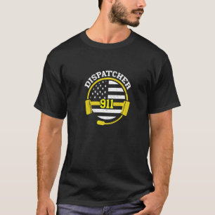 Camiseta Operador de despacho 911 dos EUA usa fone de ouvid