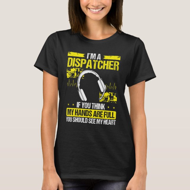 Camiseta Operador de despacho de incêndio e polícia em emer (Frente)