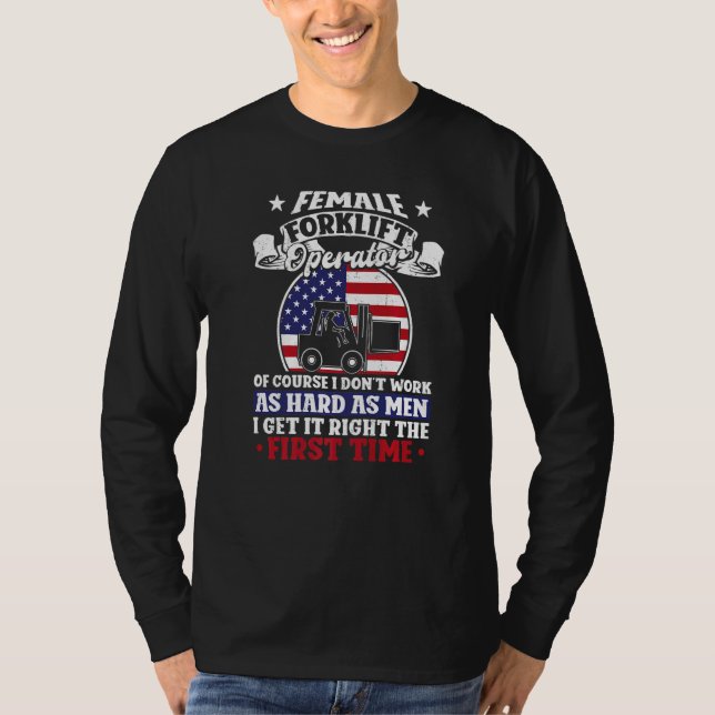 Camiseta Operador de Empilhadeira Certificado Vintage Ameri (Frente)