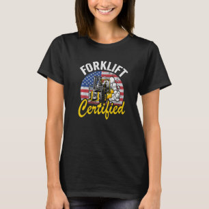 Camiseta Operador de Empilhadeira de Bandeira Americana do 