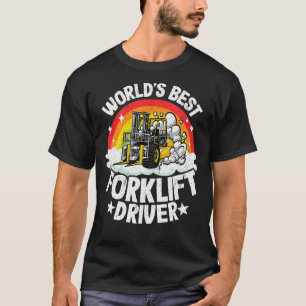 Camiseta Operador de empilhadeira Rainbow World's Best Fork