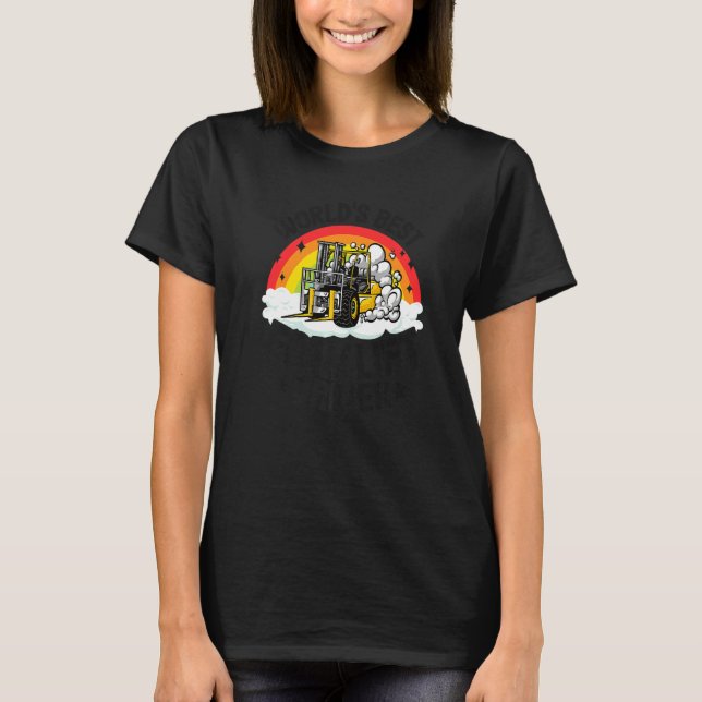 Camiseta Operador de empilhadeira Rainbow World's Best Fork (Frente)