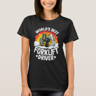 Camiseta Operador de empilhadeira Rainbow World's Best Fork