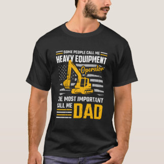 Camiseta Operador de Equipamento Pesado Construção Pai Esca
