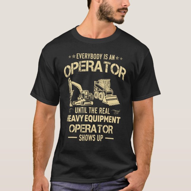 Camiseta Operador de Equipamento Pesado Trabalho de Constru (Frente)
