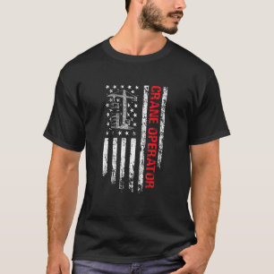 Camiseta Operador de Guindaste Bandeira dos EUA  Operador d
