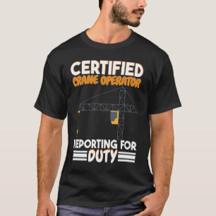 Camiseta Operador de Guindaste Certificado se apresentando
