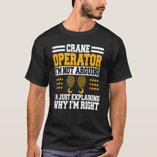 Camiseta Operador de guindaste de construção de equipamento (Frente)