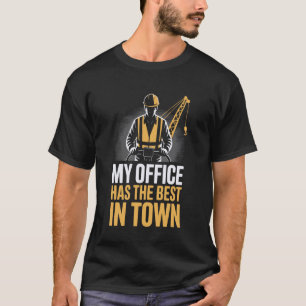 Camiseta Operador de Guindaste Profissão Emprego Trabalhado