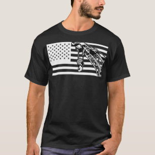 Camiseta Operador de guindaste US Flag Mens Heavy