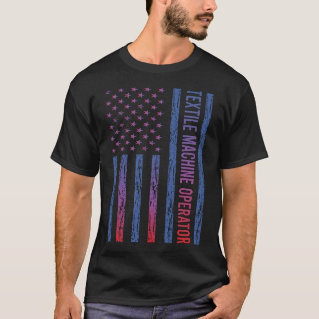 Camiseta Operador de Máquina de Têxtil dos EUA (Frente)
