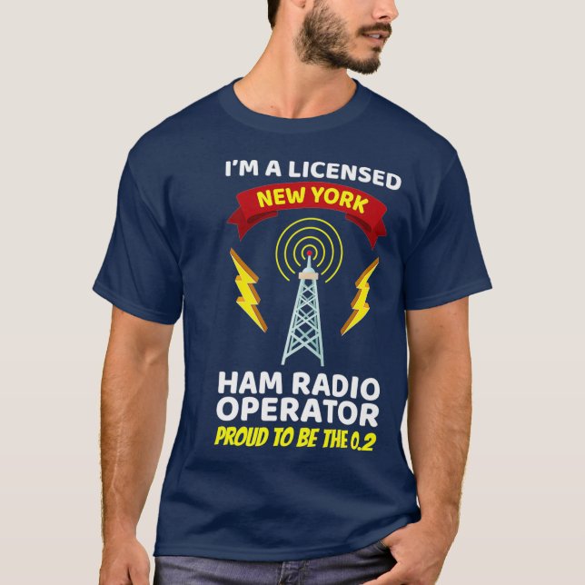Camiseta Operador de Rádio Amador Funny Ham Radio New York (Frente)