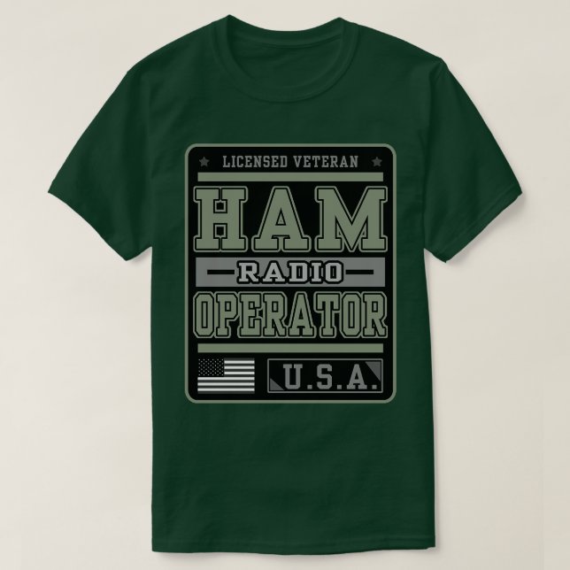 Camiseta Operador de Rádio American Ham Licenciado (Frente do Design)