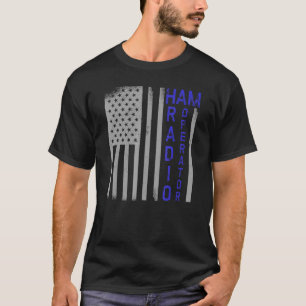 Camiseta Operador de Rádio Ham Usa Flag Grunge Amateur Radi