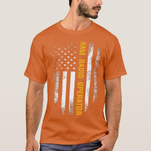 Camiseta Operador de Rádio Vintage American Flag Ham