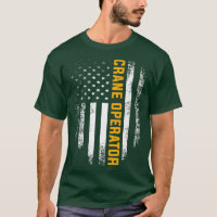Operador De Vintage Crane Com Bandeira Americana L