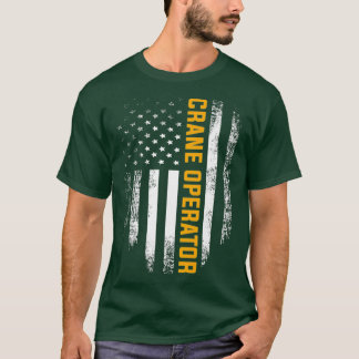 Camiseta Operador De Vintage Crane Com Bandeira Americana L
