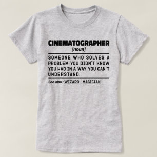 Camiseta Operador Legal da Câmera Cinematográfica Noun