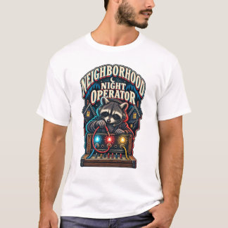 Camiseta Operador Noturno de Bairro de Guaxinim