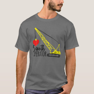 Camiseta Operador Suave Trator Construction Heart Bulldoz