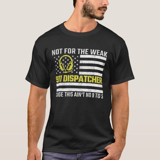 Camiseta Operador US Flag Thin Dourado Line Emergency Disp  (Frente)