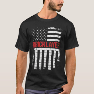 Camiseta Operário de Construção da Bandeira Americana de Pe