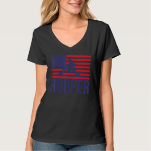 Camiseta Operário de Telhado Bandeira Americana Telhados Ma