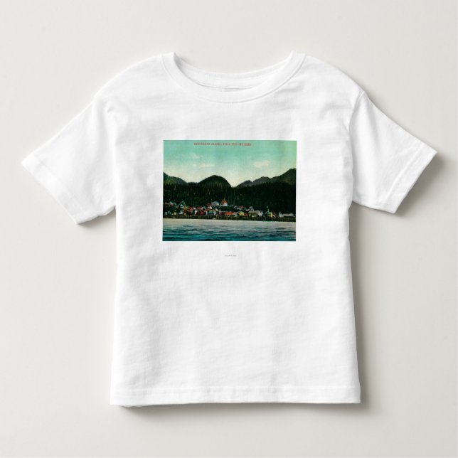 Camiseta Opinião da cidade de Ketchikan, Alaska do navio a (Frente)