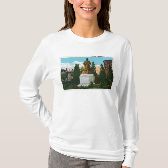 Camiseta Opinião da estátua de Nathaniel Hawthorne (Frente)