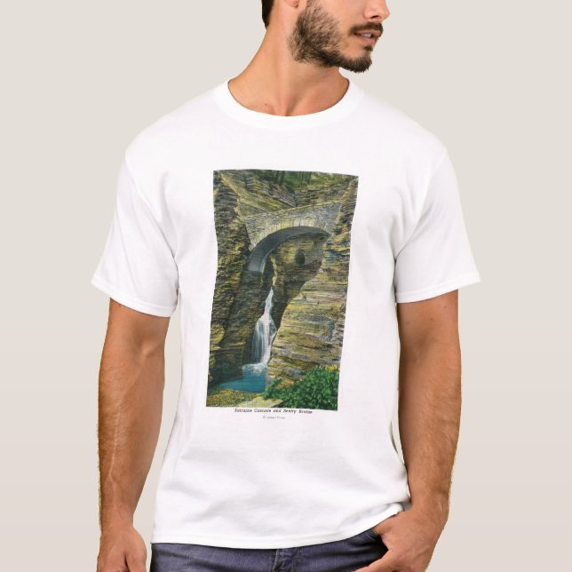 Camiseta Opinião da ponte da cascata e da sentinela da (Frente)