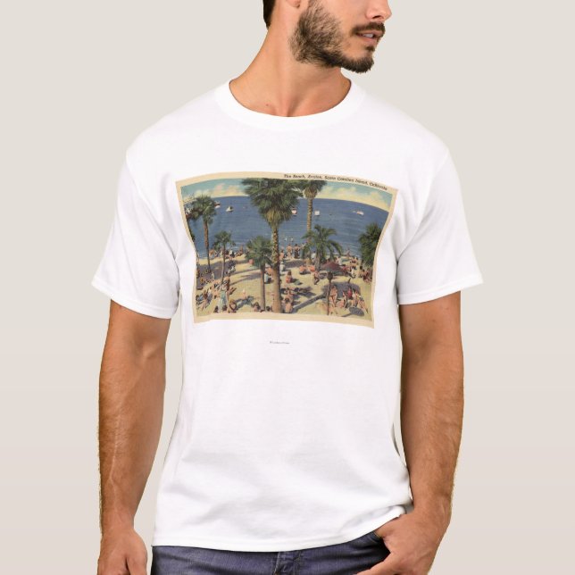 Camiseta Opinião de Avalon da praia com Sunbathers (Frente)