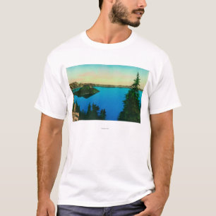 Camiseta Opinião do lago crater e da ilha do feiticeiro