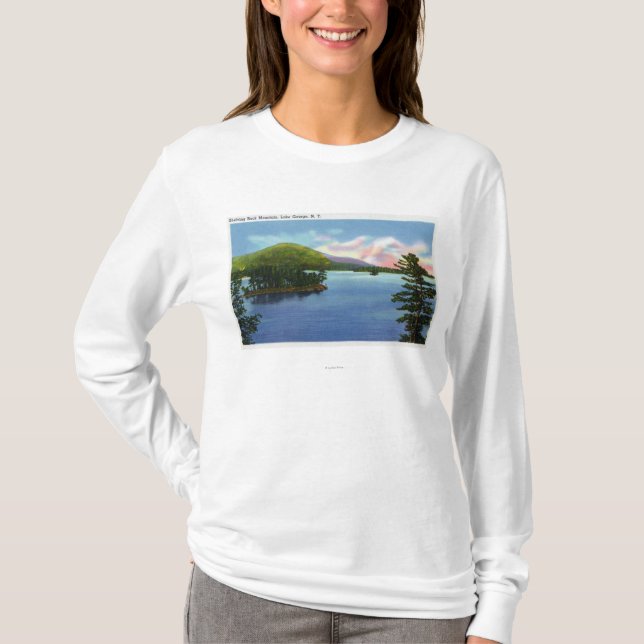 Camiseta Opinião do lago da montanha da rocha do Shelving (Frente)