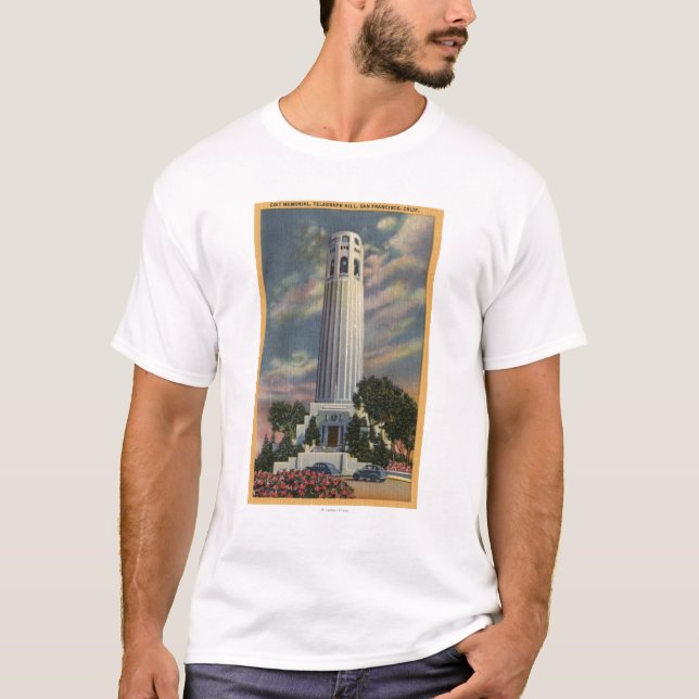 Camiseta Opinião do monte do telégrafo com memorial de Coit (Frente)