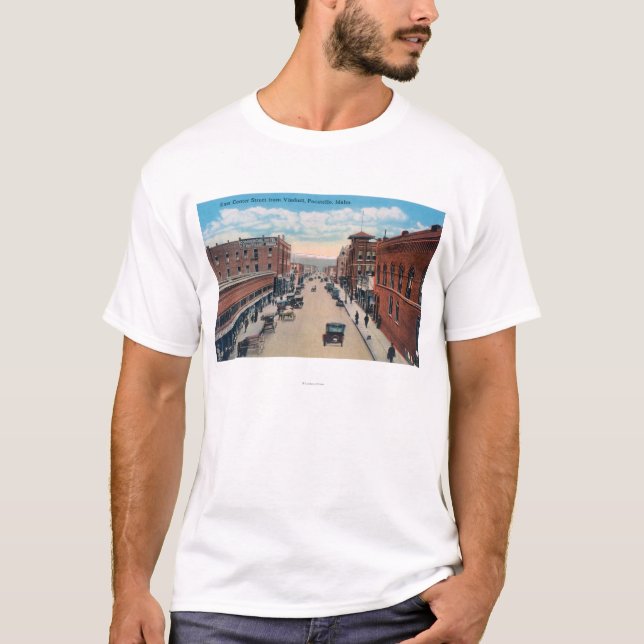 Camiseta Opinião do viaduto da rua Center do leste (Frente)