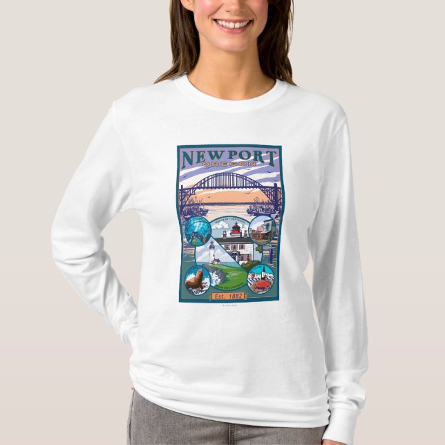 Camiseta Opiniões da cidade - Newport, Oregon (Frente)