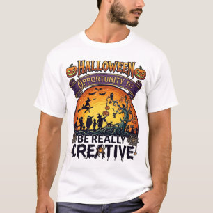 Camiseta Oportunidade de Halloween Seja Realmente Criativa