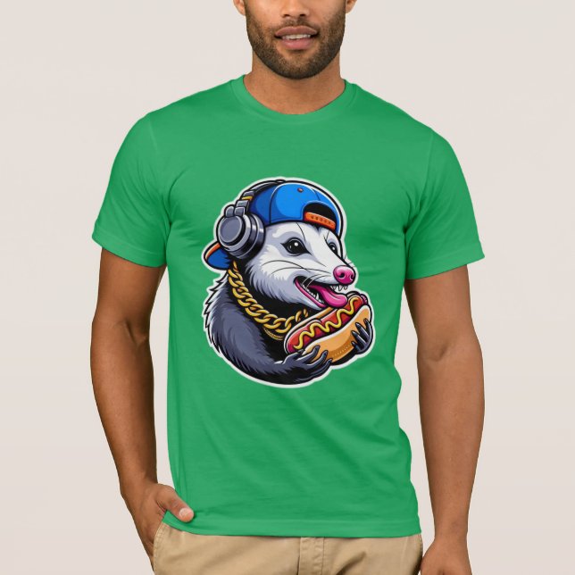 CAMISETA OPOSSUM COMER CACHORRO QUENTE (Frente)