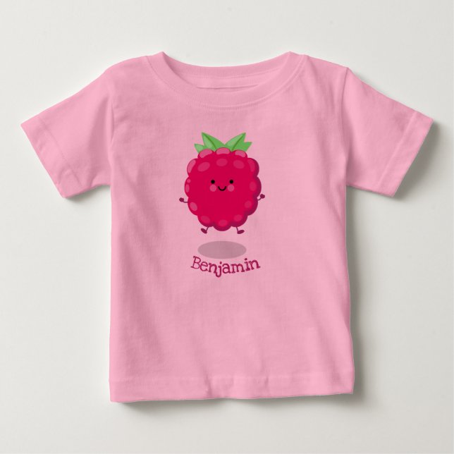 Camiseta Óptica de desenho animado de framboesa feliz (Frente)