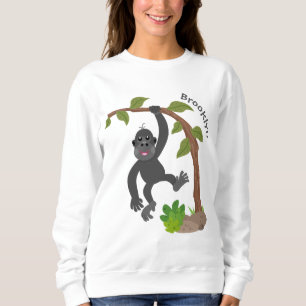 Camiseta Óptica de desenho animado de gorila de bebê feliz