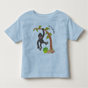Camiseta Óptica de desenho animado de gorila de bebê feliz