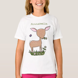 Camiseta Óptica de desenho animado de veado de bebê feliz
