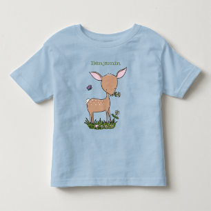 Camiseta Óptica de desenho animado de veado de bebê feliz