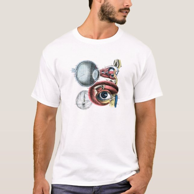 Camiseta Óptica de Ilustração de Anatomia Ocular (Frente)