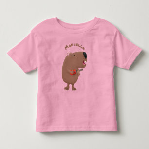 Camiseta Óptica desenho animado de capybara ukulele