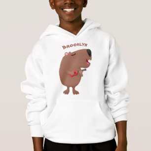 Camiseta Óptica desenho animado de capybara ukulele